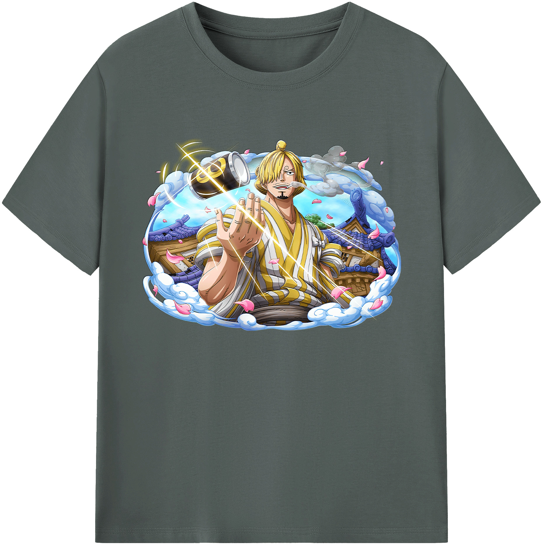 （画像用） ワンピース サンジ ONE PIECE Sanji 綿100％ メンズ半袖Tシャツ｜肌触りやわらか＆通気性